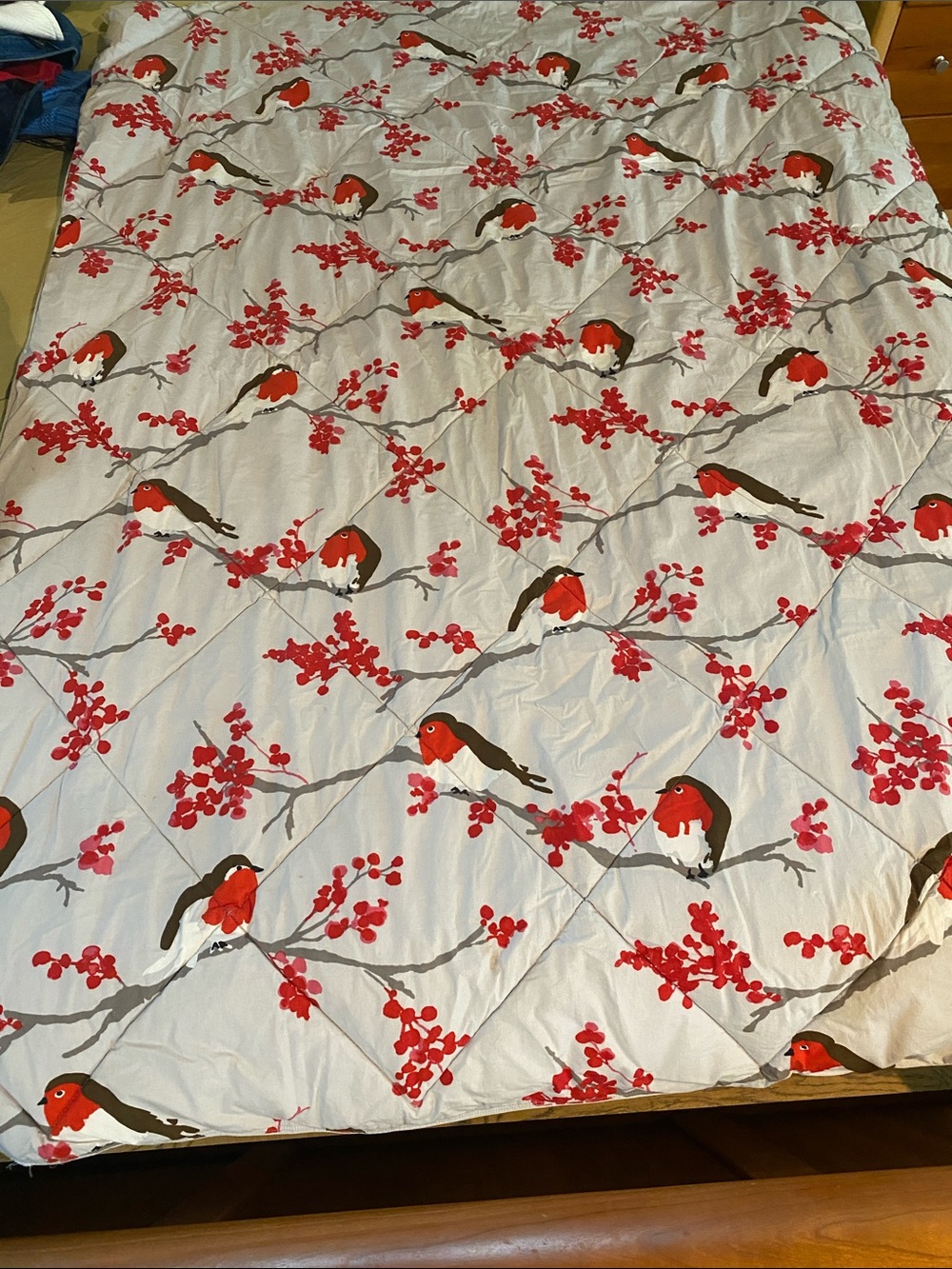 Red Robin Print Throw Comforter - Home Bedding